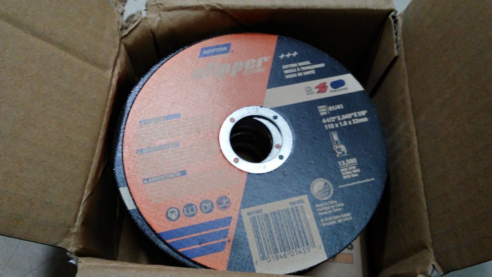5/" dia. Goldcut Depressed Center Wheels 05539561553 Type 42 Box of 20