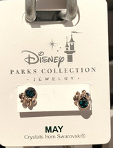 Disney Parks Minnie Mouse Faux Gem May Birthstone Stud Earrings Gold Color - $32.90