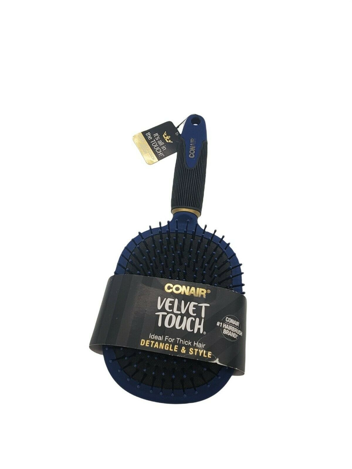 Primary image for Conair Velvet Touch Hair Brush Detangle & Style Thick Hair Blue Brush