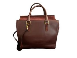 A. Bellucci Women Leather Suede Burgundy Bag Purse Shoulder Handbag Italy image 5