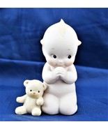 Enesco Kewpie Prayers with Teddy Bear Doll Figurine Rose O'neill Jesco SIGNED - $23.78
