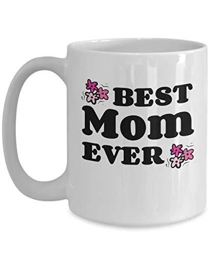 Cute Ceramic Coffee Mugs Best Mom Pink Flowers Novelty Cups Holiday Gift for Her
