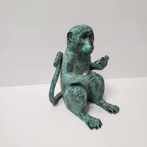 Monkey Garden Statue, Metal Animal Figure, Ape with Banana, Andrea by Sadek image 2
