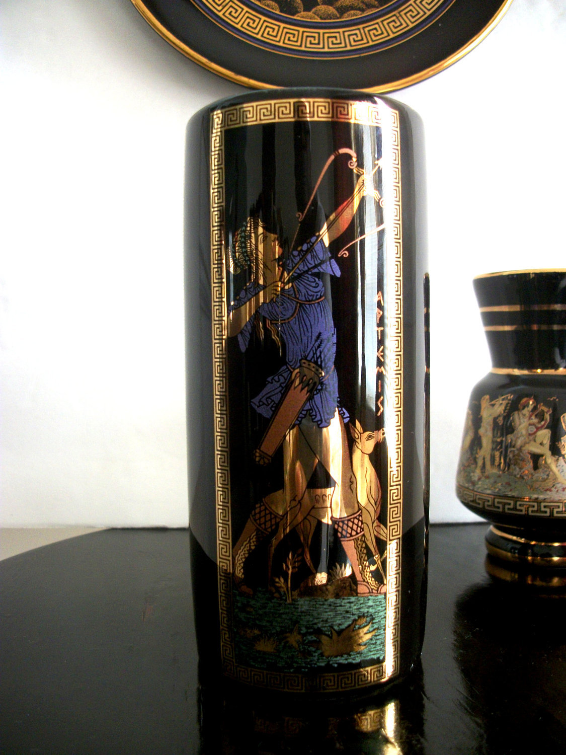 Vintage Handmade Vase and Wall hanging 24K Gold Trimmed Vases