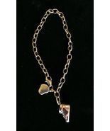 BABY SHOE and HEART Charm BRACELET in Sterling Silver - 7 inches - FREE ... - $40.00