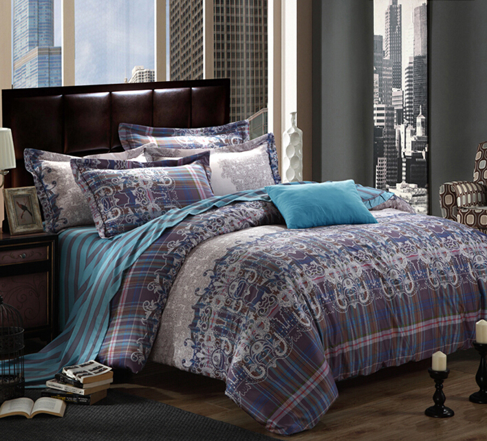 Bedding Set Print Reactive100 Cotton High Thread Count 4 pcs floral