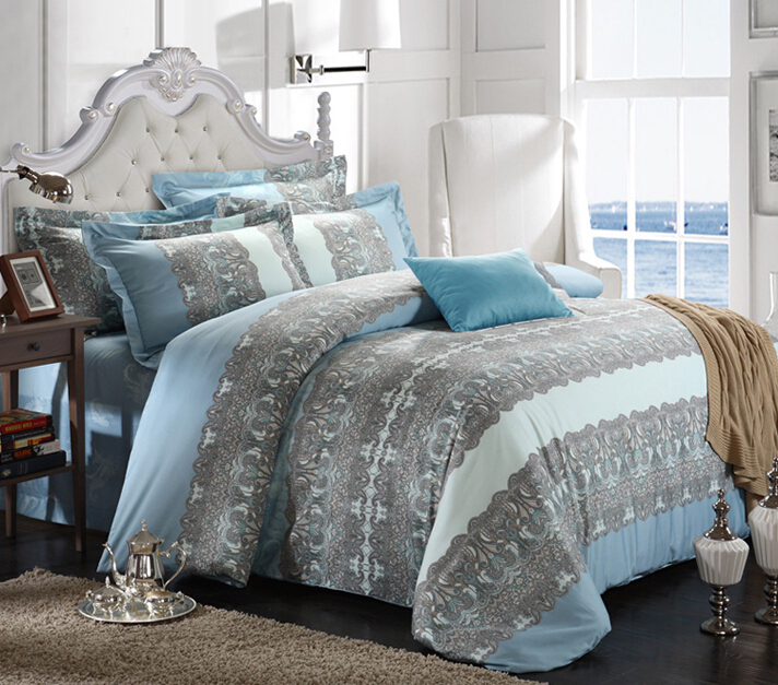 Bedding Set Print Reactive100 Cotton High Thread Count 4 pcs floral