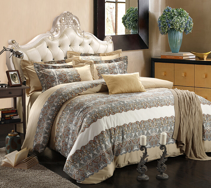 Bedding Set Print Reactive100 Cotton High Thread Count 4 pcs floral