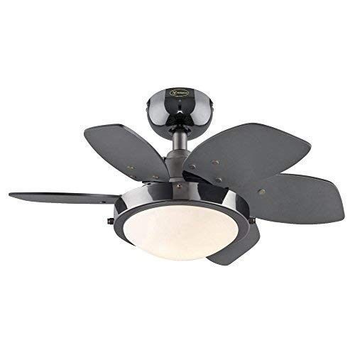 Small Ceiling Fan Light Fixture Hanging For Kitchens Gunmetal Finish 24