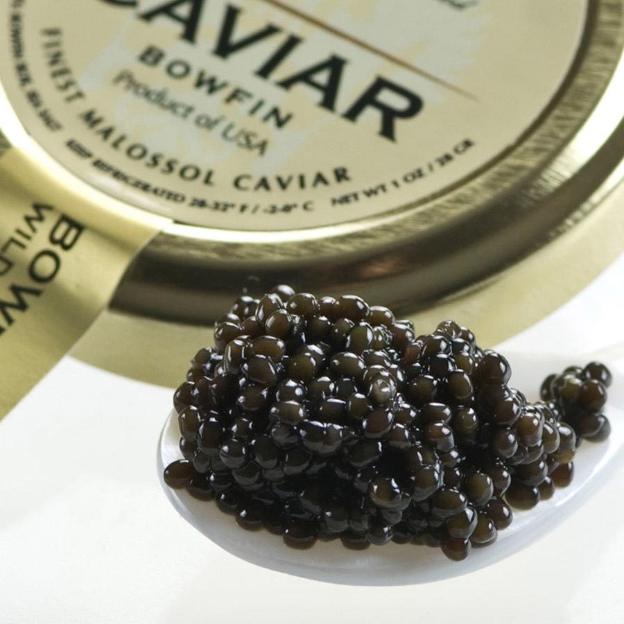 American Black Bowfin Caviar - Malossol - 17.6 oz tin - Food & Beverages