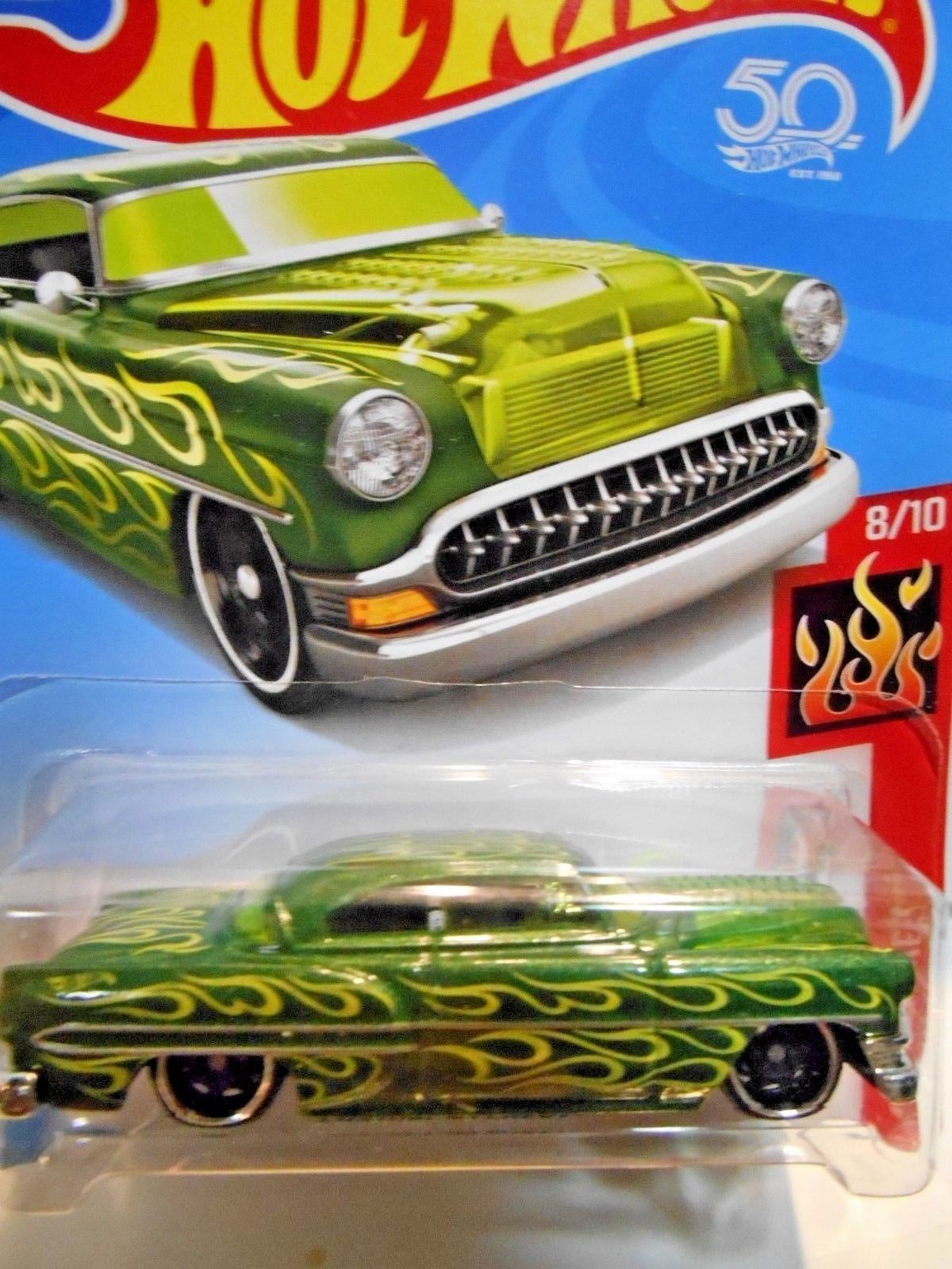 HOT WHEELS CUSTOM 53 CHEVY HW FLAMES 8/10 #350/365 SCALE 1:65 ...