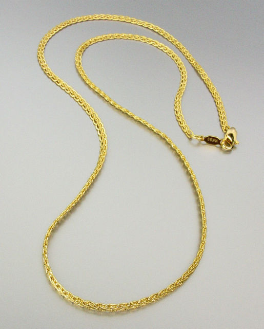 CLASSIC 18 kt Gold EP Plated 18 Inch Weave Chain Necklace