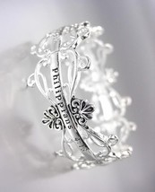 INSPIRATIONAL Silver Filigree Links PHILIPPIANS 4:13 Stretch Bracelet - $12.34