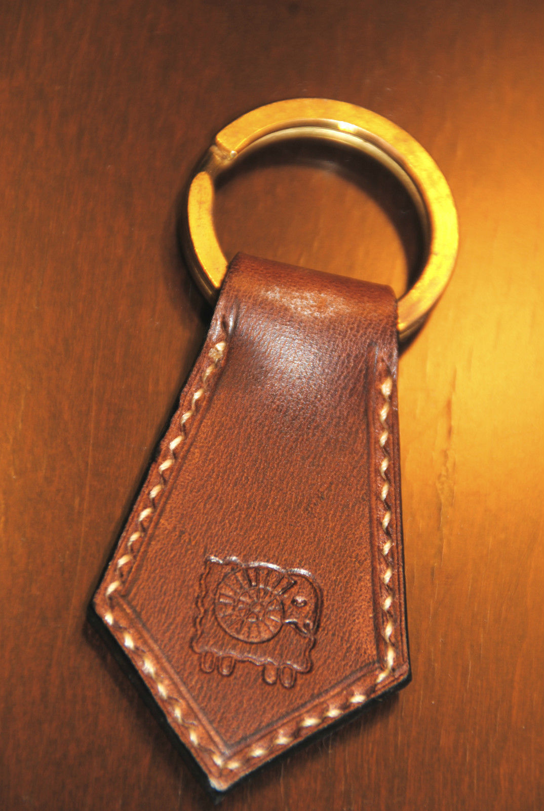 Aries Zodiac Leather Keychain - Handmade in USA - $16.83