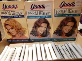 Lot of 131 Goody perm waves professional perm rods medium large small white gray - $14.42