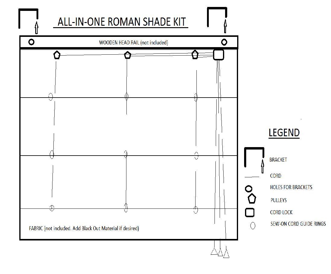 AllinOne DIY ROMAN SHADE HARDWARE KIT, Golden BrownAll the basics