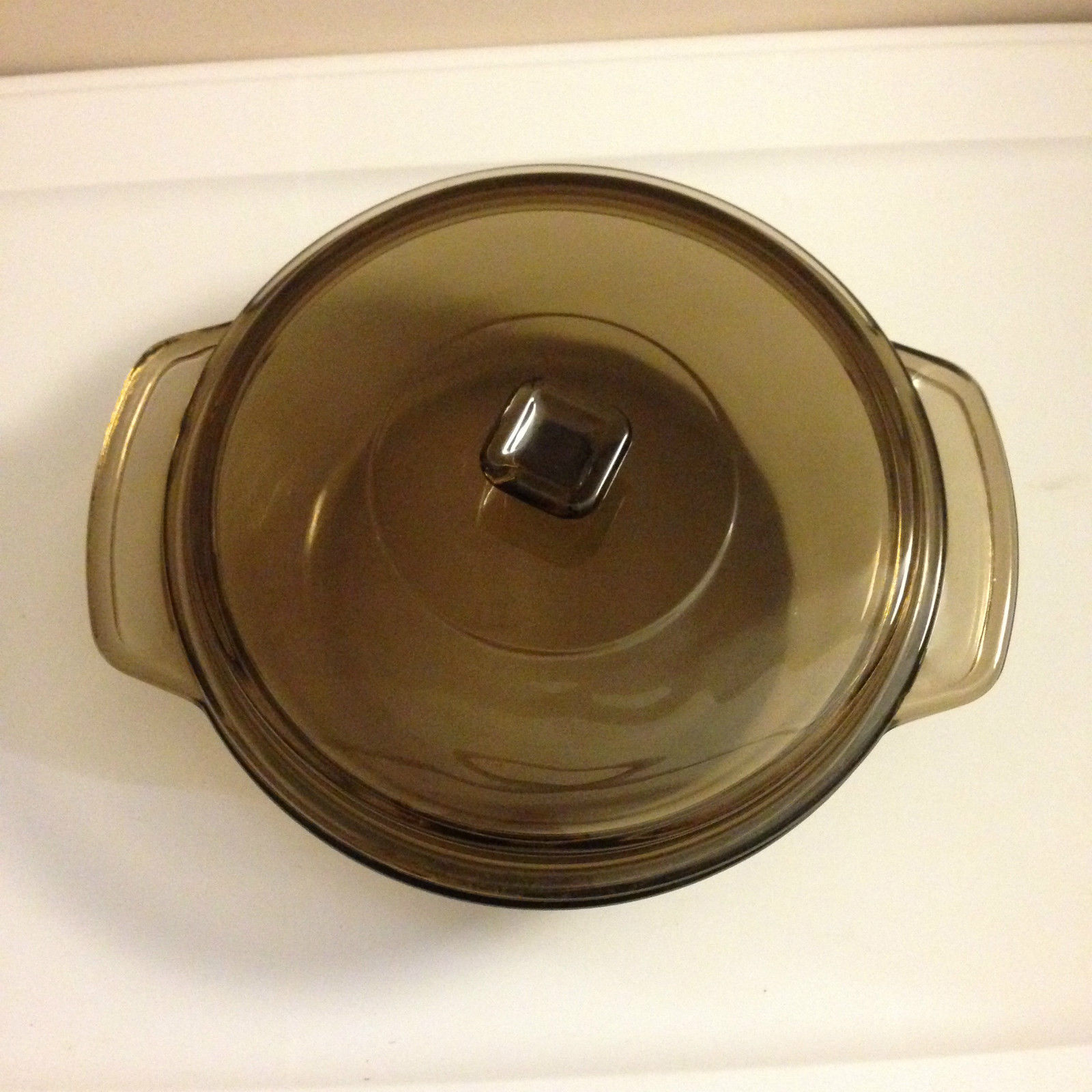 ANCHOR HOCKING OVENWARE GLASS CASSEROLE DISH AMBER 1.5 QT 8.25