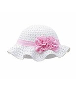 Summer Baby Girl Caps Cotton Sun Hat for 2-3 Years Baby White Straw Hat - $20.96
