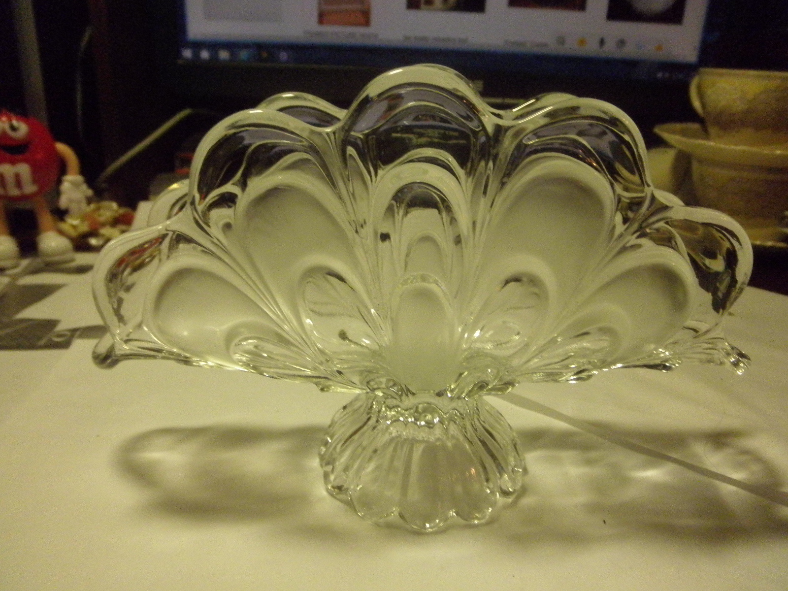 vintage glass napkin holder 1950s