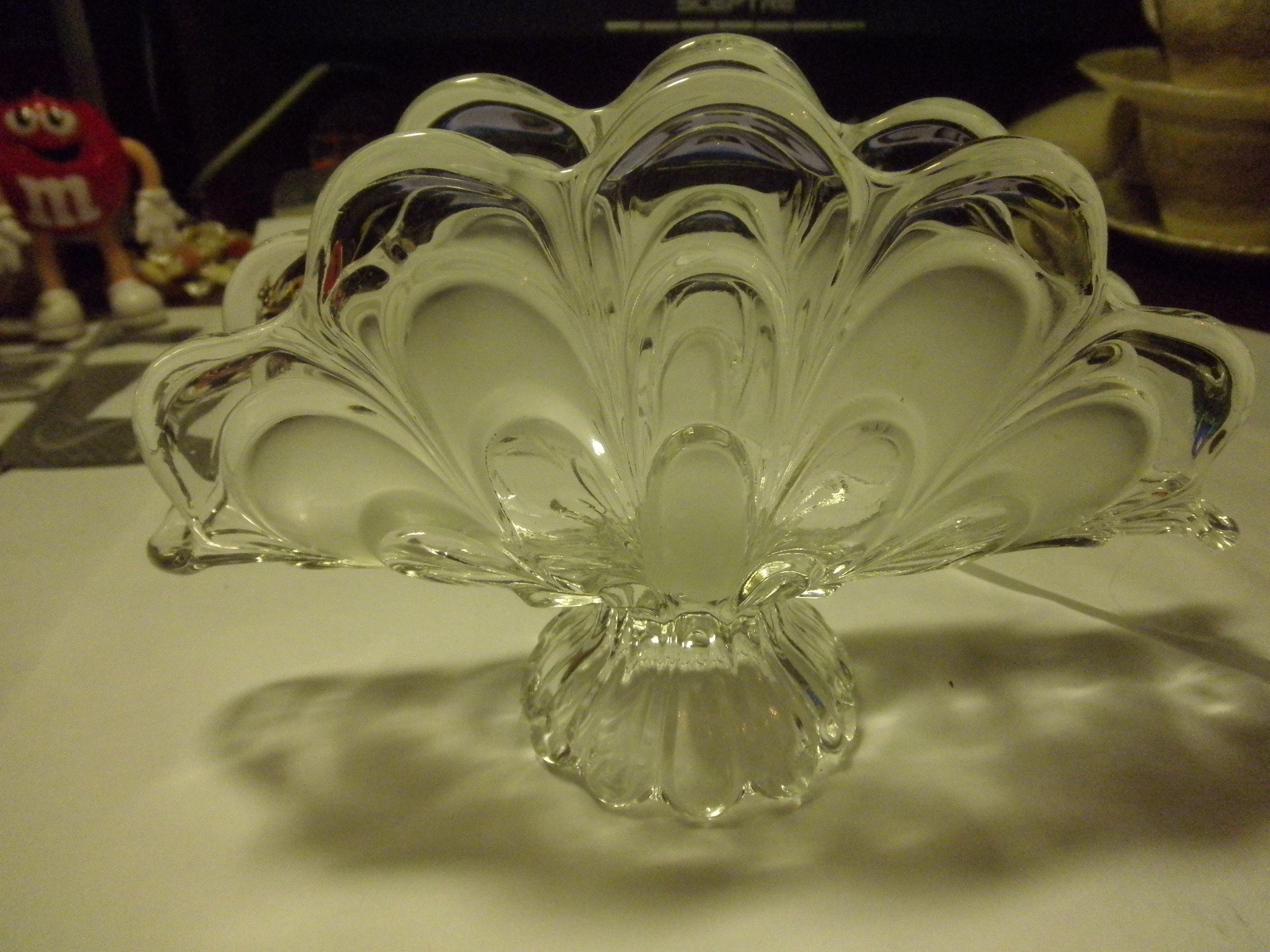 vintage glass napkin holder 1950s