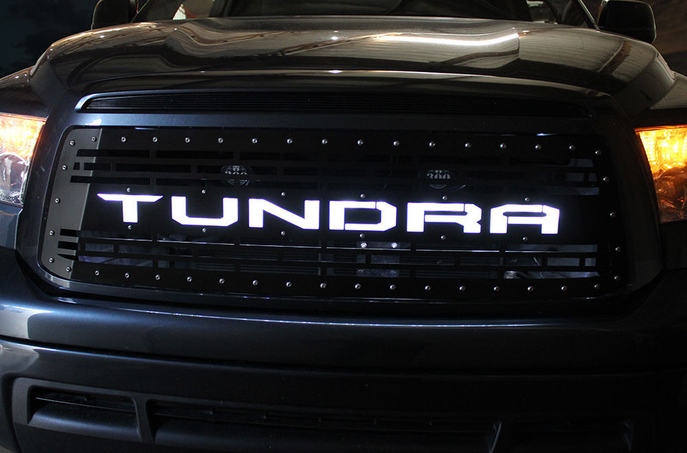 Custom Grille 10-13 Toyota Tundra Aftermarket Steel Grill Lit Acrylic