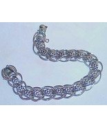 Antique Sterling Silver Charm Bracelet 17.6 Gram Floral top Wide 7.25&quot; L... - $189.99