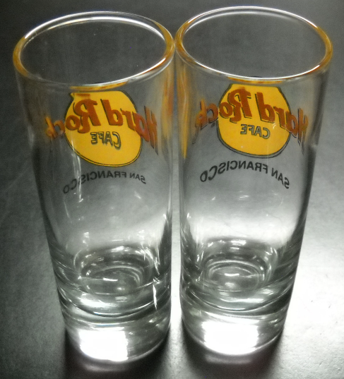 Hard Rock Cafe Tall Shot Glass Washington D.C red letters dc