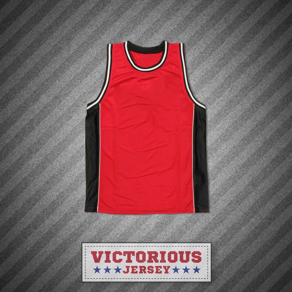 Plain Basketball Jersey RedBlackWhite Activewear Tops