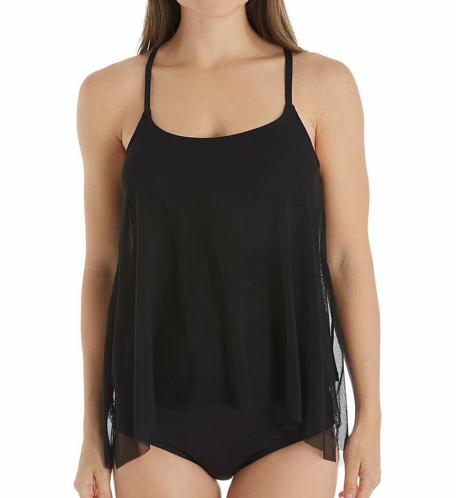 Coco Reef CASTAWAY BLACK Underwire Tankini Top, US 38D, UK 38D - Swimwear