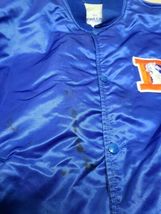 Vintage Starter NFL Denver Broncos Satin Bomber Jacket XL Blue USA Quilted 90s image 4