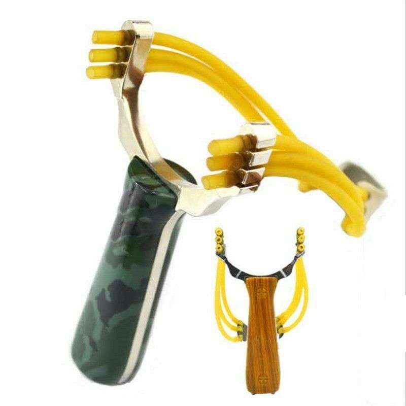 Big Power Rubber Band Slingshot High Precision Leather Outdoor Hunting Game Tool