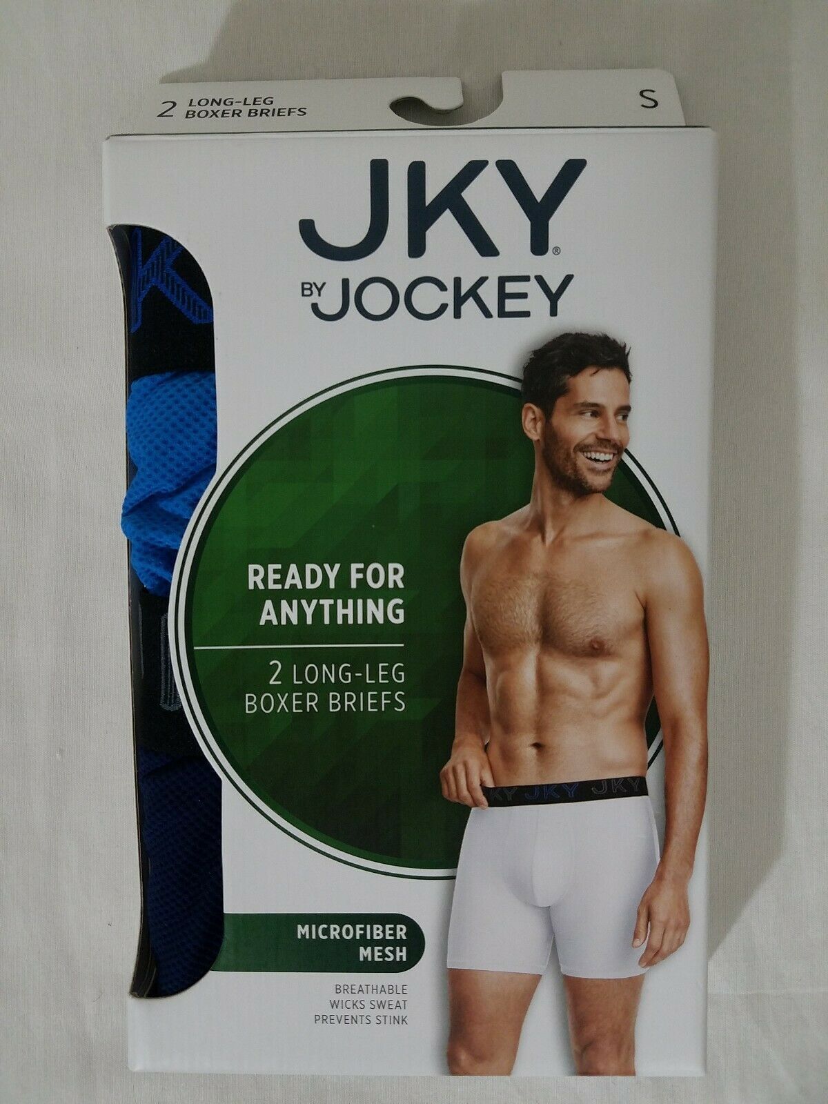 JKY Jockey Boxer Briefs Size S, Men's Blue 2 Long Leg Breathable ...