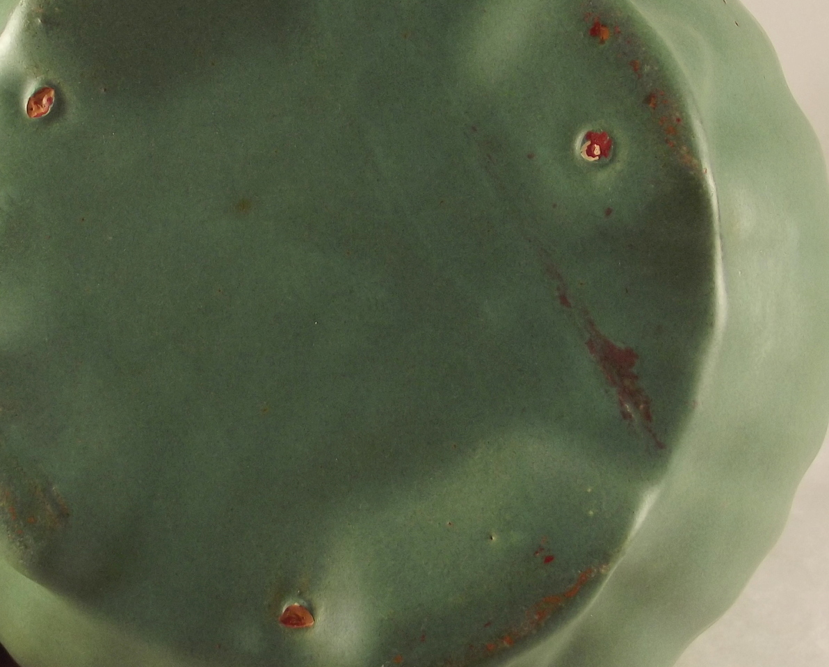 Zanesville Pottery matte green jardiniere planter 1930s Ohio USA