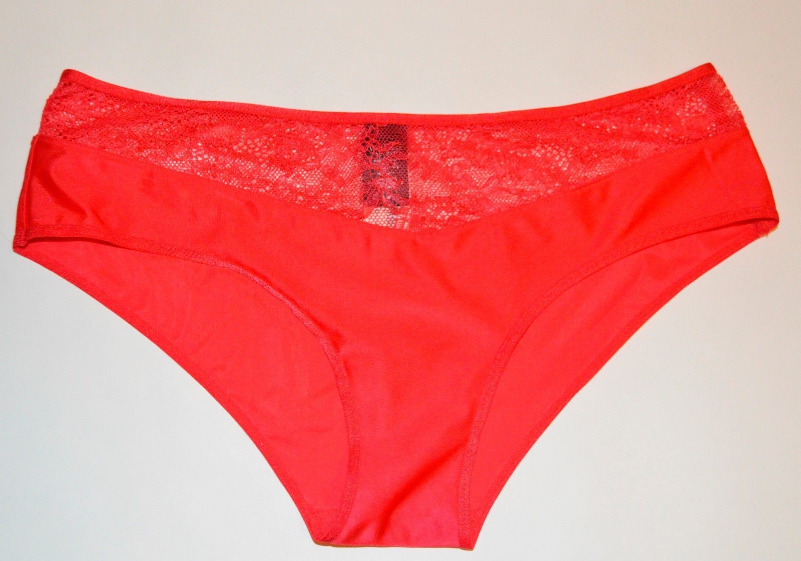 NEW Victoria's Secret Hiphugger Panty in Bright Cherry with Lace. Small ...