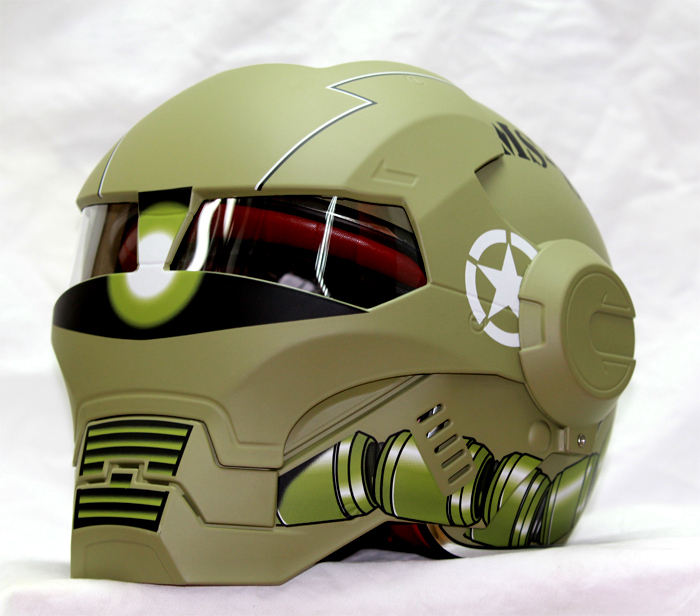 Masei 610 Gundam Zaku Matt Army Green Motorcycle Helmet - Helmets