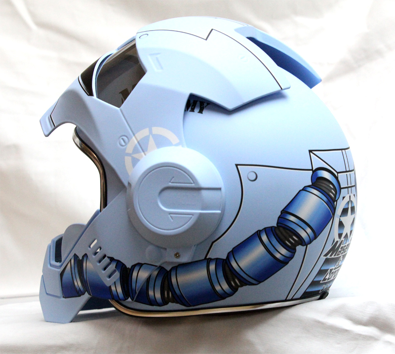 Masei 610 Gundam Zaku Matt Blue Motorcycle Helmet - Helmets
