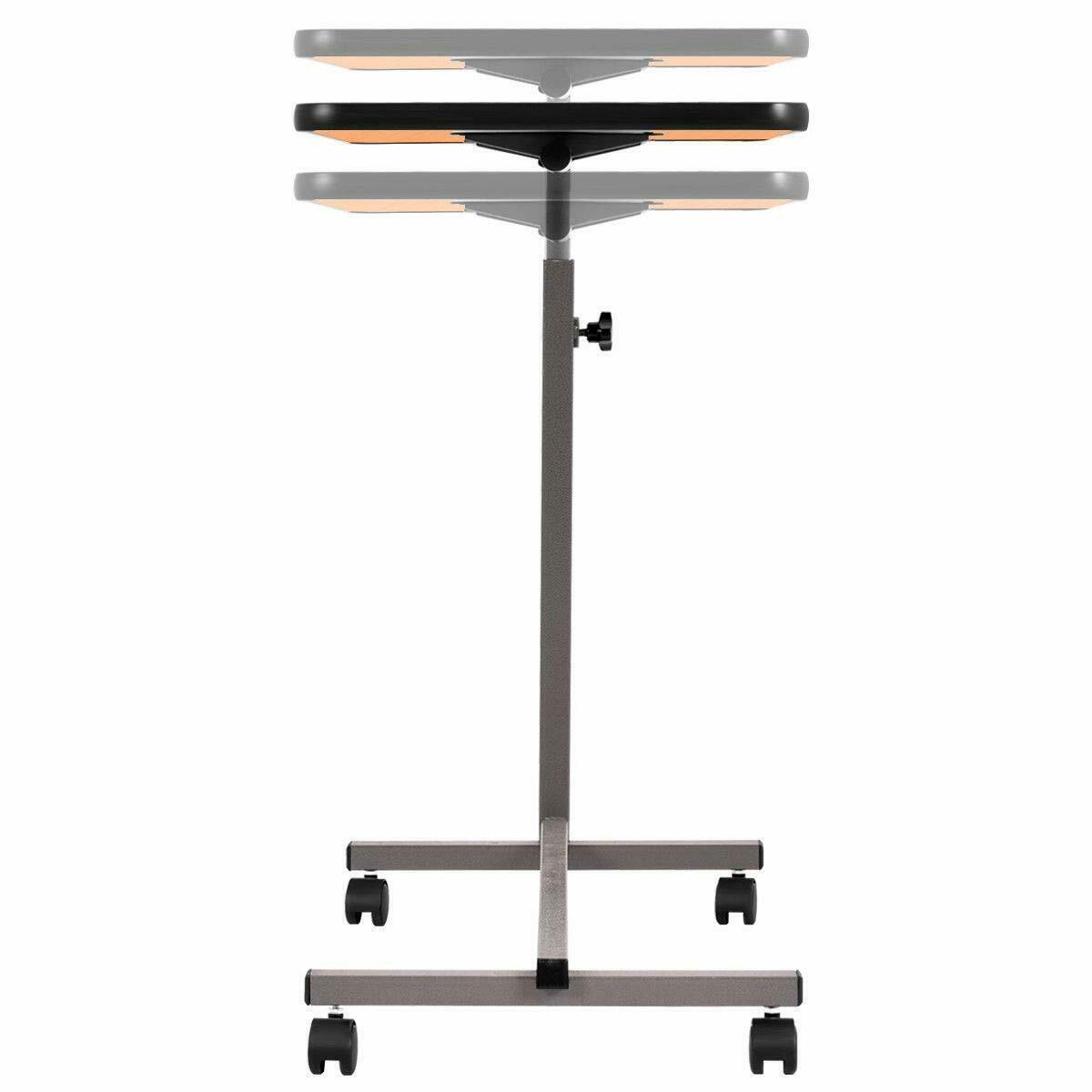 Adjustable Hospital Bedside Rolling Bed Tray Table Bedroom Furniture