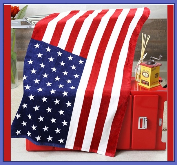 Flag of our Nation Large Cotton Beach Towel USA UK & Canada Soft and