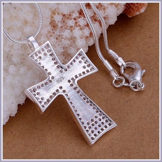 Royal Crusades Cross Pave' Set Diamonds 925 Sterling Silver Pendant 