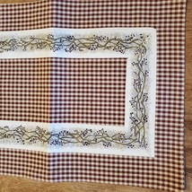 Table Runner, The Country House Collection, Red Gingham 36" Burgundy Berry Vine image 1