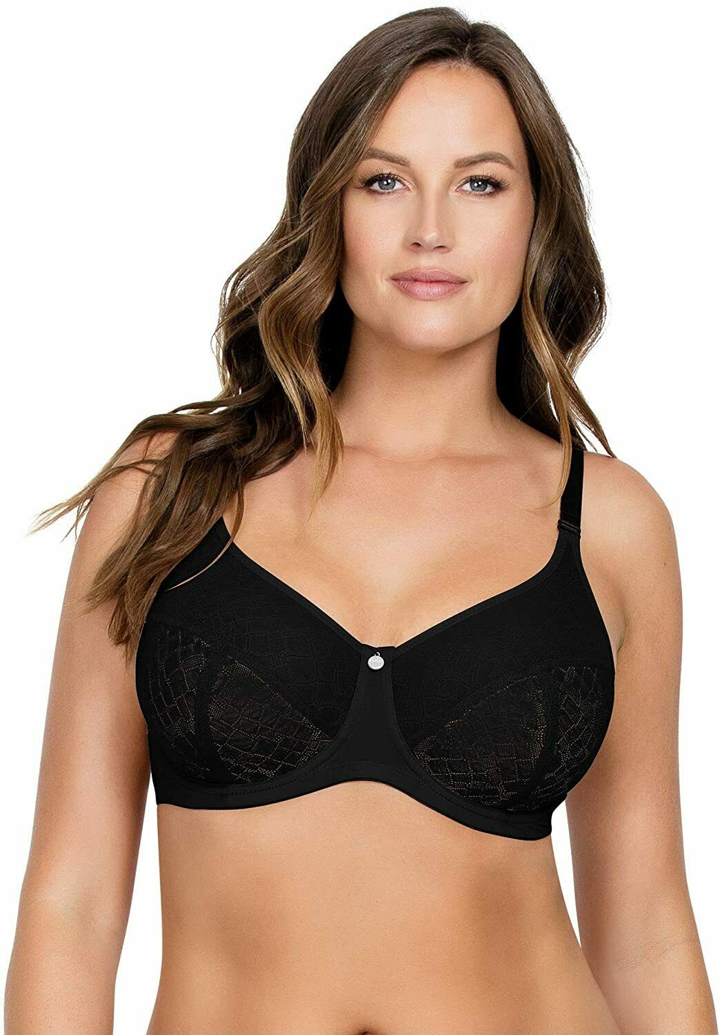 Parfait BLACK Full Figure Enora Minimizer Bra, US 32DDD, UK 32E Bras & Bra Sets