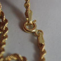 18K YELLOW GOLD CHAIN NECKLACE, BRAID ROPE LINK 17.72 INCHES, MADE IN ITALY image 4