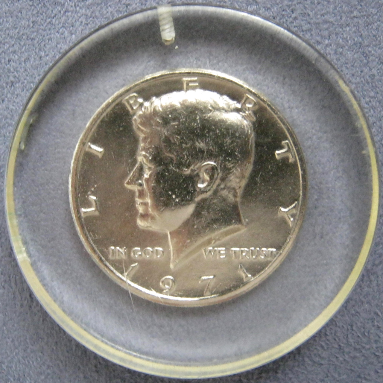 1971 John F. Kennedy Half Dollar Coin Embedded in Lucite - Kennedy ...