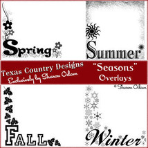 Digital Scrapbooking Seasonal Overlays - $4.00