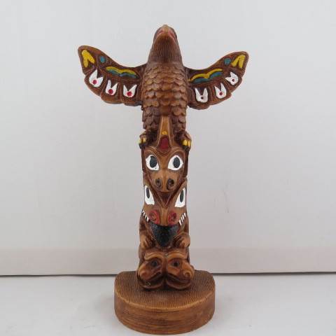 Hand Painted Totem - Edmund Wolf Jr. Original Design - Resin Cast ...