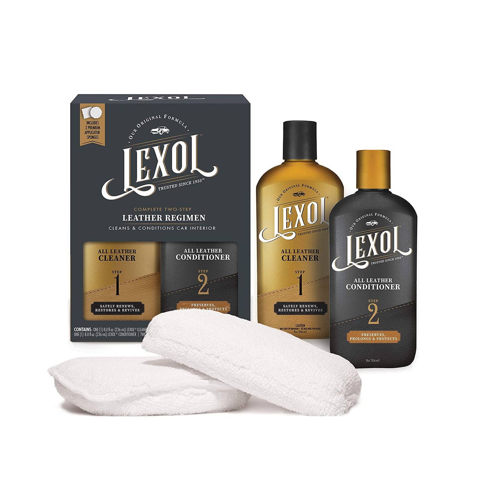 Lexol Leather Conditioner and Leather Cleaner Kit 8 oz Bottles