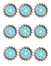 Snowflake Bottlecap -Download-ClipArt-ArtClip-Bottle Cap-Digital - $0.99
