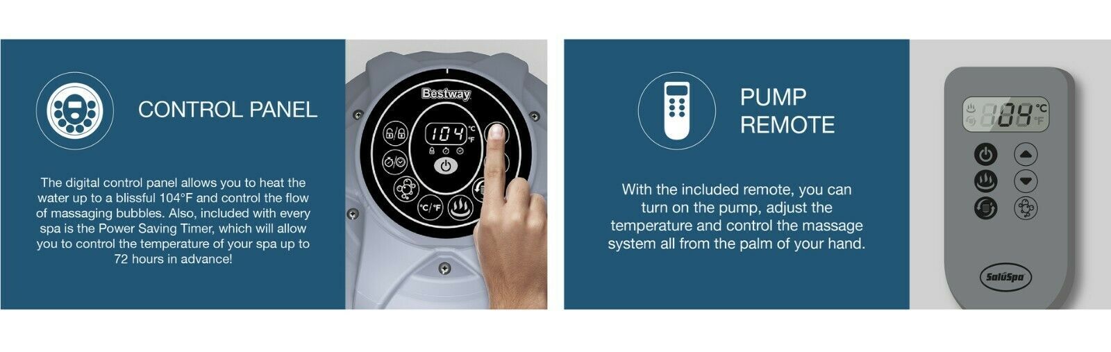 Coleman Saluspa 71" x 26" Havana AirJet Inflatable Hot Tub Remote