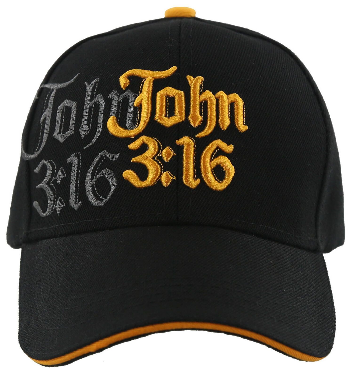JOHN 316 SHADOW GOD JESUS CHRISTIAN BALL CAP HAT BLACK Men's Hats