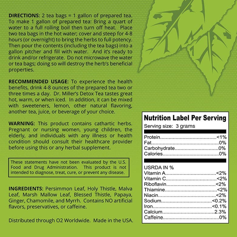 Dr. Miller Detox Tea 4 Pack Other Natural Remedies